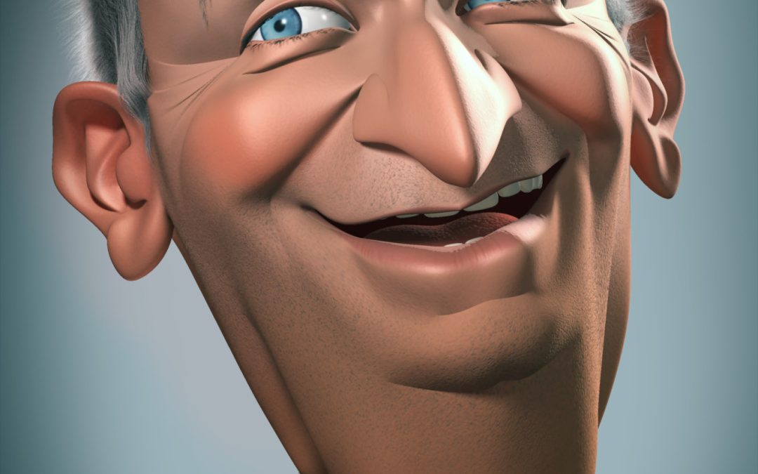 Une caricature 3D de Louis de Funès, inspirée des œuvres de Mulatier, Ricord et Morchoisne, qui m'ont beaucoup influencé à mes débuts.