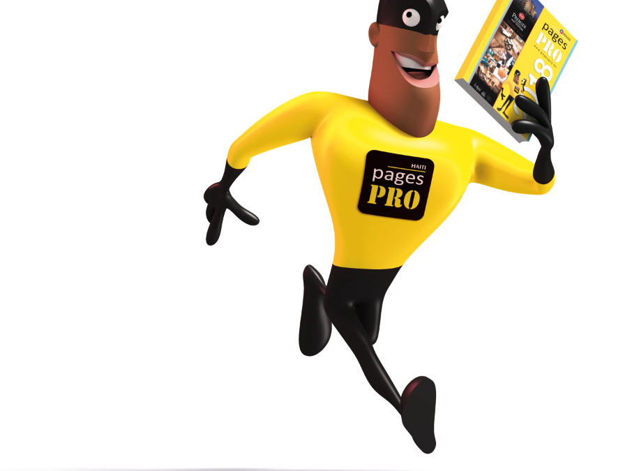 Une mascotte 3D pour présenter les pages Pro de Haïti.